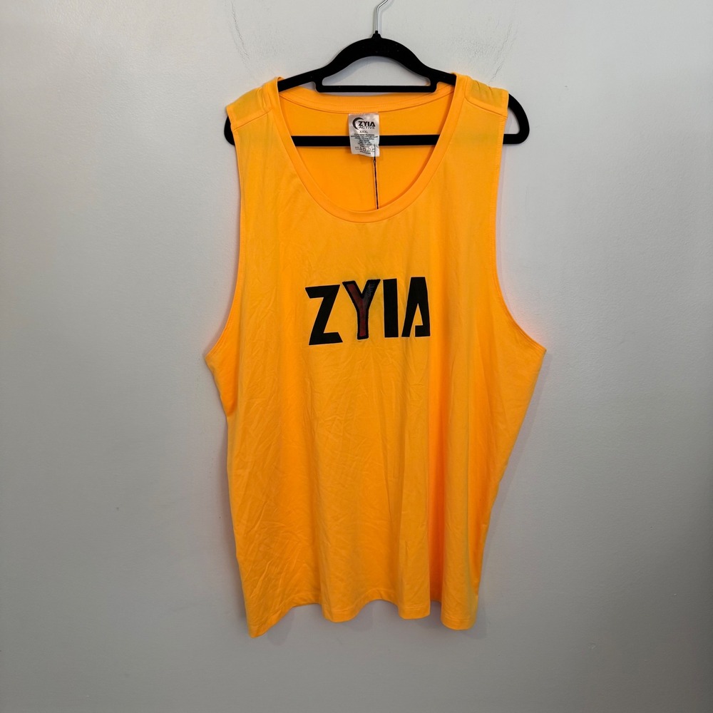 ZYIA Active women's Bengal Tank Top Orange‎ Graphic Muscle Tee XXXL New